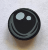 Tile, Round 1 x 1 with Eye with 2 White Spots and Dark Bluish Gray Irregular Circular Outline Pattern