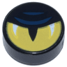 Tile, Round 1 x 1 with Yellow Eye Half Closed, Slit Pupil, White Glints, and Dark Blue Eyelid Lines Pattern