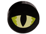 Tile, Round 1 x 1 with Yellowish Green and Lime Eye Partially Closed with Slit Pupil Pattern (Dungeons & Dragons Displacer Beast)