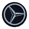 Tile, Round 1 x 1 with Dark Silver Mercedes-Benz Logo Pattern