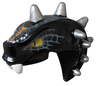 Minifigure, Head, Modified Snake with Silver Horns and Orange Scales Pattern (Skalidor)