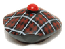 Minifigure, Headgear Hat, Scottish Tam o'Shanter with Red and White Tartan Pattern