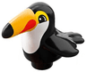 Duplo Bird Toucan with White Chest and Bright Light Orange Beak Pattern