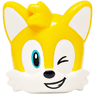 Minifigure, Head, Modified Fox with Molded White Face and Ears and Printed Wink Left and Medium Azure Eye Right, Black Nose and Open Smile Pattern