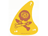 Cloth Sail Triangular 8 x 10 with Dark Orange Kakamora Head and Crossed Spears with Reddish Brown Outline Pattern