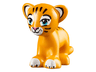 Cat, Mini Doll Style, Large, Baby Cub with Medium Azure Eyes, Dark Pink Nose, Dark Brown Stripes and White Inner Ears, Eye Patches, Muzzle and Paws Pattern (Disney Rajah the Tiger)