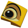 Slope, Curved 2 x 2 x 2/3 with Black, Bright Light Yellow and Medium Nougat Eye Pattern Model Left Side