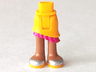 Mini Doll Hips and Asymmetric Layered Skirt, Magenta Ruffle, Medium Nougat Legs and Silver Shoes Pattern - Thick Hinge