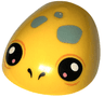 Large Figure Armor, Round, Smooth with Black Nostrils and Eyes with Coral and White Dots and Sand Green Spots Pattern (Turtle Head)