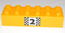 Duplo, Brick 2 x 6 with Number 2 and Black and White Checkered Pattern