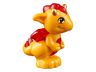 Dragon, Elves, Baby with Molded Trans-Red Stomach, Spines, and Wings and Printed Gold Horns Pattern (Spark)