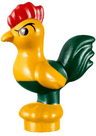 Chicken, Mini Doll Style with Round Base with Dark Green Tail Feathers Pattern (Disney Heihei)