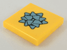 Tile 2 x 2 with Metallic Light Blue Gift Bow Pattern