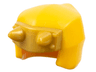 Minifigure, Headgear Ninjago Wrap / Hood Smooth with Molded Pearl Gold Armor Plate with Horns Pattern