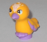 Bird, Friends Style, Feet Joined with Molded Medium Lavender Beak, Feathers and Toes and Printed Medium Azure Eyes and White Forehead with Filigree Pattern (Elves Sebastian)