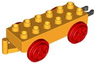 Duplo, Train Base 2 x 6 with Red Train Wheels and Movable Hook