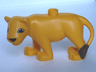 Duplo Cat, Large, Adult Female (Lioness) with Black Nose and Eyes Almond Shaped, Reddish Brown Tail End Pattern