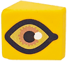 Slope 30 1 x 1 x 2/3 with Copper and Gold Eye with White Glint and Black Outline Pattern