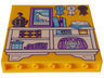 Panel 1 x 6 x 5 with White Cabinet with Medium Lavender Bag, Shoes and Painting, Silver Trophy, Pots, Books and Blankets Pattern