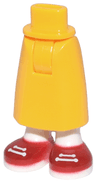 Mini Doll Hips and Skirt Long with Molded White Legs and Printed Red Shoes with Laces and Soles Pattern - Thick Hinge