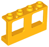 Window 1 x 4 x 2 Plane, Single Top Hole and Single Bottom Hole for Glass