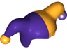 Minifigure, Headgear Jester's Cap with Dark Purple Right Side and Dark Purple Pom Pom Left Side Pattern