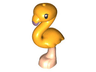 Bird, Flamingo, Friends Style with Molded Light Nougat Legs and Printed Black Eyes and Metallic Pink Beak Pattern