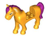Horse, Mini Doll Style with 2 x 2 Cutout with Magenta Mane and Tail and White Face Decorations Pattern (Firebolt)