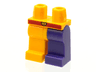Hips and 1 Dark Purple Left Leg, 1 Bright Light Orange Right Leg, Red Belt with Face Pattern
