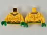Torso Gold Collar, Scale Lines, and Belt, Dark Orange Muscle Contours Pattern / Bright Light Orange Arms / Green Hands