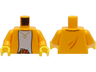 Torso Jacket over Bright Light Blue Shirt, Gold Necklace with Heart and Belt Pattern / Bright Light Orange Arms / Yellow Hands
