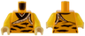 Torso Robe with Black Animal Stripes and White Fur Trim Pattern / Yellow Arms / Tan Hands
