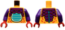 Torso Dragon Costume, Dark Purple and Red Scales, Medium Blue Stomach, Light Bluish Gray Zipper on Back Pattern / Dark Purple Arms / Red Hands