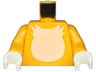 Torso Fox Chest with White Hair Pattern / Bright Light Orange Arms / White Hands