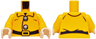Torso Jacket with Collar, Black Belt with Buckle, Silver Buttons Pattern / Bright Light Orange Arms / Light Nougat Hands