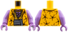Torso Vest with Black Synapses, Medium Lavender Neck, Gold Necklace, Olive Green Shirt, Dark Bluish Gray Sash Pattern / Medium Lavender Arm Left with Dark Purple Arlong Tattoo, Medium Lavender Arm Right / Medium Lavender Hands