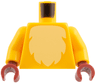 Torso with Bright Light Yellow Fur Pattern / Bright Light Orange Arms / Dark Red Hands