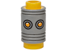 Minifigure, Head, Modified Pencil Top with Flat Silver Ferrule and Orange Eyes Pattern