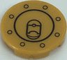 Tile, Round 2 x 2 with Bottom Stud Holder with Black Circles (Fuel Cap) Pattern