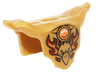 Minifigure Armor Breastplate with Shoulder Pads with Raven Head, Dark Red Flames, and Orange Round Jewel (Fire Chi) Pattern