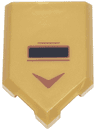 Tile, Modified 2 x 3 Pentagonal with Reddish Brown Arrow and Lines and Black Rectangle Pattern