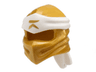 Minifigure, Headgear Ninjago Wrap Type 4 with Molded White Headband and Printed Gold Ninjago Logogram Letter R Pattern