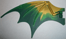 Dragon Wing 19 x 11 with Bar Hole and 2 Pin Holes with Marbled Dark Green Trailing Edge Pattern