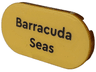 Tile, Round 2 x 4 Oval with Black 'Barracuda Seas' Pattern
