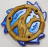 Ring 3 x 3 with Dragon Head with Molded Satin Trans-Dark Blue Flames Pattern (Ninjago Storm Amulet)
