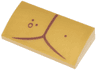 Slope, Curved 2 x 4 x 2/3 with Bottom Tubes with Reddish Brown Curved Lines and Dots Pattern