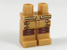 Hips and Legs with Gold Belt and Clasps, Red Crisscross Knee Wrappings Pattern