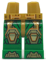 Hips and Green Legs with Gold Knee Pads and Armor Toes, Bright Light Yellow and Orange Circuitry Pattern