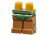 Hips and Medium Nougat Legs with Gold Leotard, Dark Turquoise Stitching, White Wings on Sides Pattern