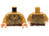 Torso LotR Robe with Woven Gold Strips and Dark Red Belt Pattern (Elrond) / Pearl Gold Arms / Light Nougat Hands
